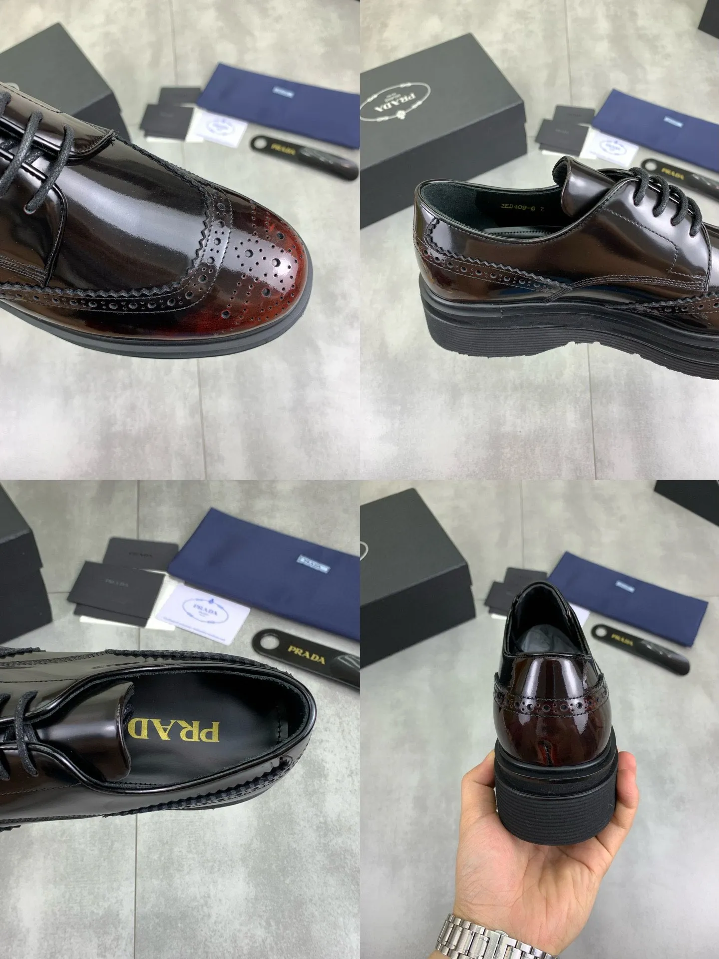 Factory price P880 💰Original quality, top version🔱 ＰＲＡＤＡPrada. Men's business casual leather shoes, top quality products. 1:1 shipment⬆️Luxurious and noble👞All imported original brand fabrics, just to create a more comfortable wearing experience. Upper: Original comfortable open edge bead-rubbed calf leather➕Top imported water-dyed full cow lining, original lightweight and comfortable TPU foam combination bottom✔️Code number: 39-44 (38.45 can be customized)
